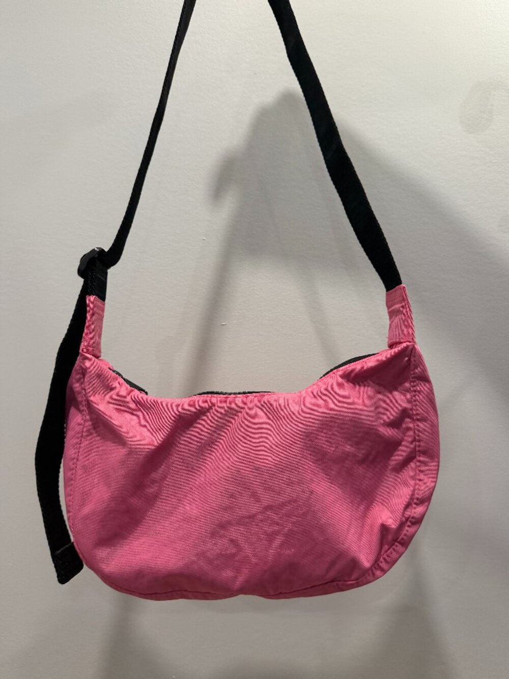 BAGGU Small Nylon Crescent Bag Pink